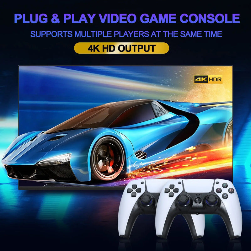 Ampown U10 Video Game Console 64G 10000+ Games Retro Handheld 4K TV Game Console Wireless Controller Game Stick For PS1/GB